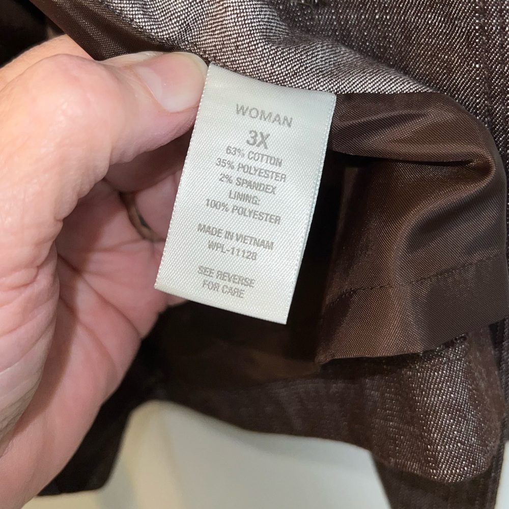 Dressbarn Woman Brown Denim Jacket Sz 3X - Picture 8 of 9